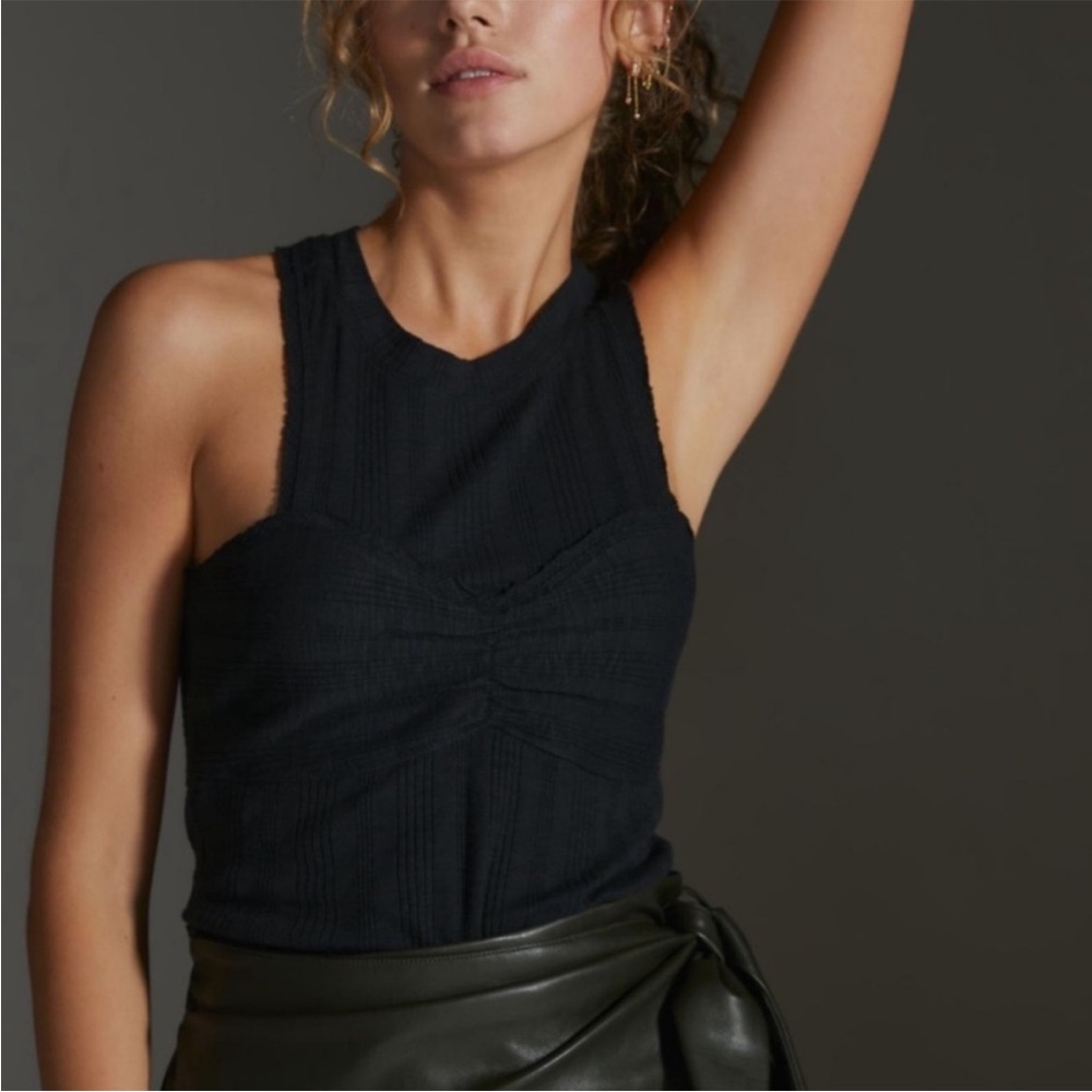 Anthropologie Pilcro Ribbed Black Bra Tank Top